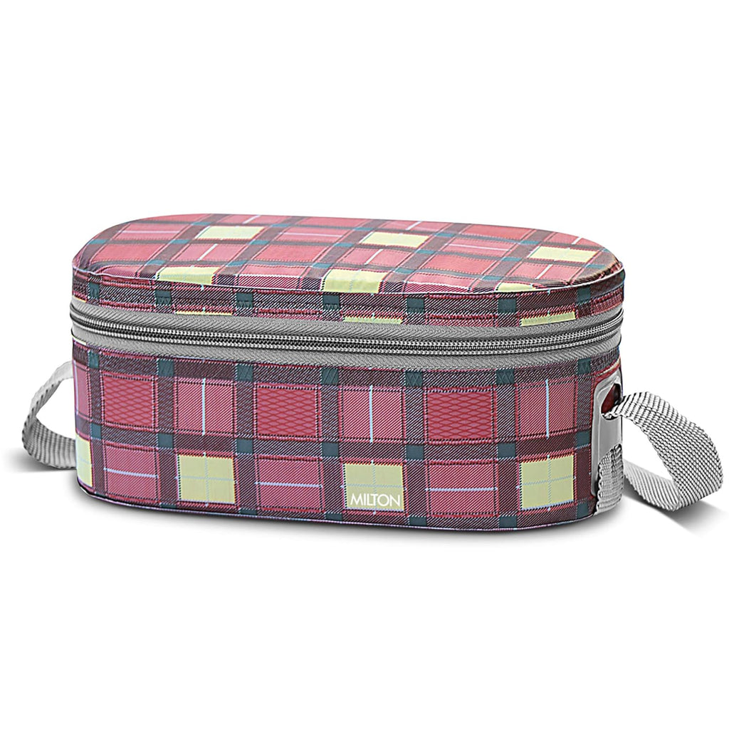 MILTON Corporate Lunch Stainless Steel Containers, Set of 3, (280 ml, 280 ml, 472 ml), Maroon | Grocsy