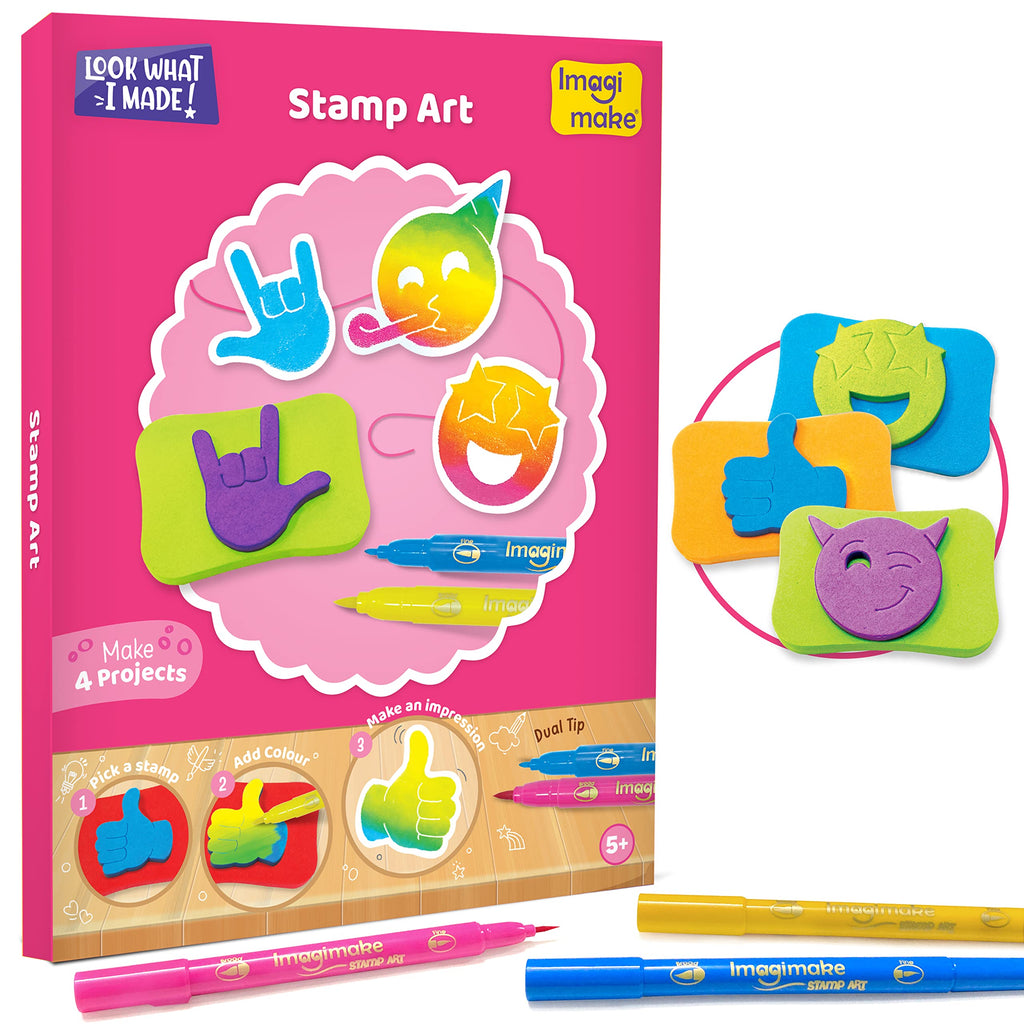 Imagimake Craft Kit - Arts and Crafts for Kids Ages 5+ - Air Dry Clay, Paper Quilling, Stamp Art - 3-in-1 Arts and Crafts Kit - Gifts for 5, 6, 7, 8 Year Olds | Grocsy