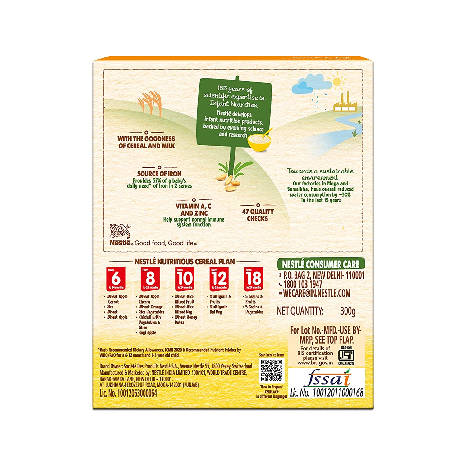 Nestle Cerelac Baby Cereal with Milk - Wheat, From 6-12 Months | Grocsy
