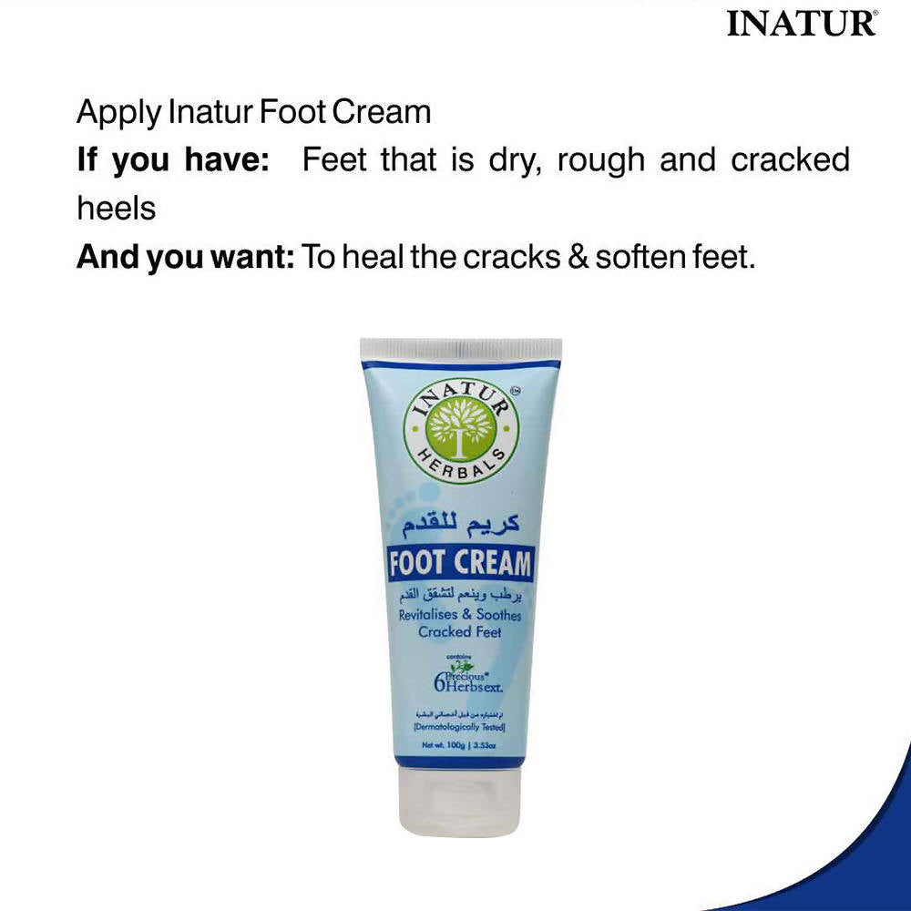 Inatur Foot Cream Revitalises & Soothes Cracked Feet | Grocsy