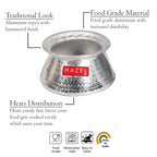 HAZEL Aluminium Handi with Lid 3200 ml | Thick Hammered Biryani Pot | Grocsy