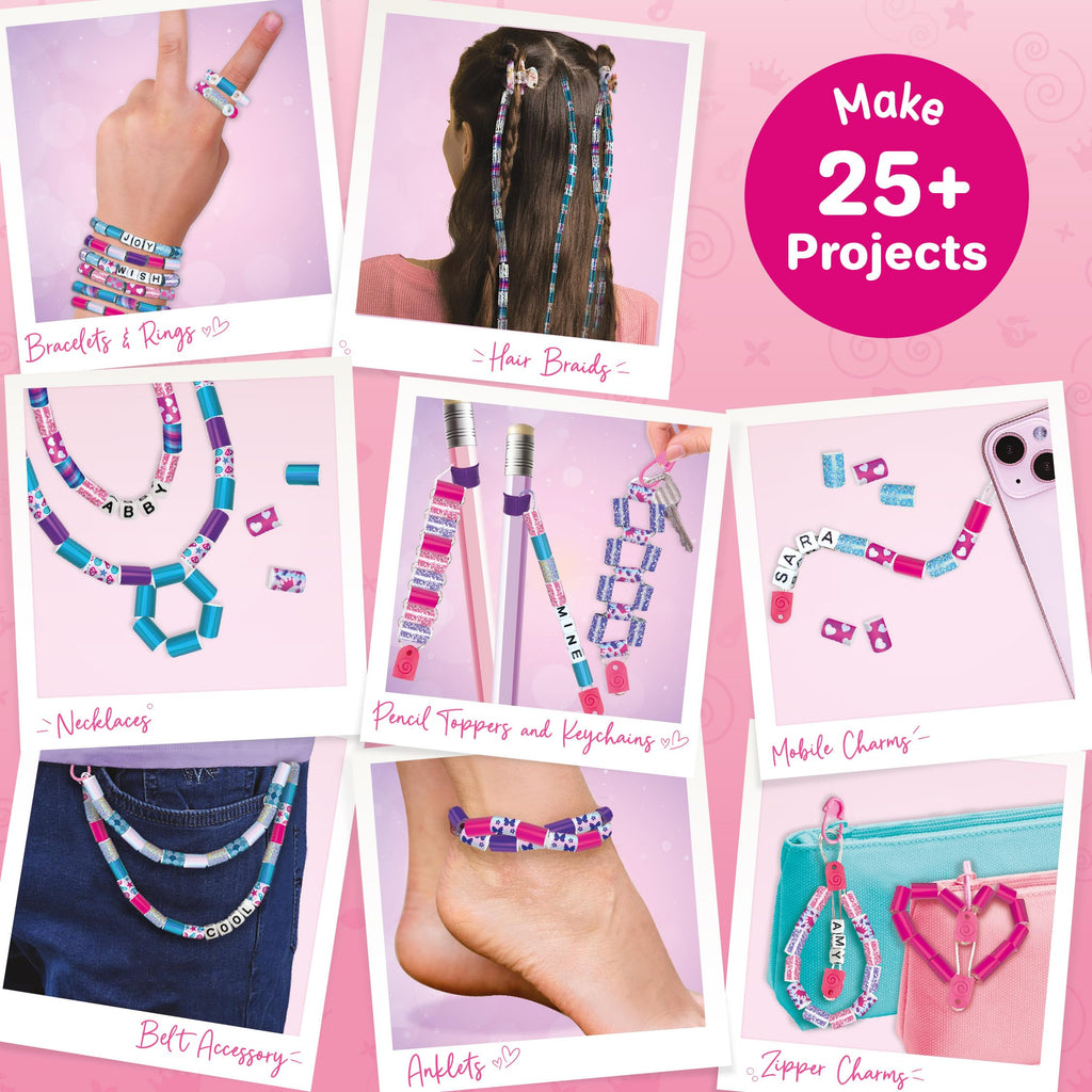 Imagimake Spin n Pop : DIY Bracelets Braids & More | Patented Electric Bracelet Maker | DIY Craft Kits for Girls Ages 8-13 | Create 25+ Accessories for Girls 10-12 | Teenage Girl Gift Ideas | Grocsy