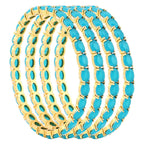 Gold-Polished Alloy Designer Sky Blue Combo Of Ad Bangles - The Pari