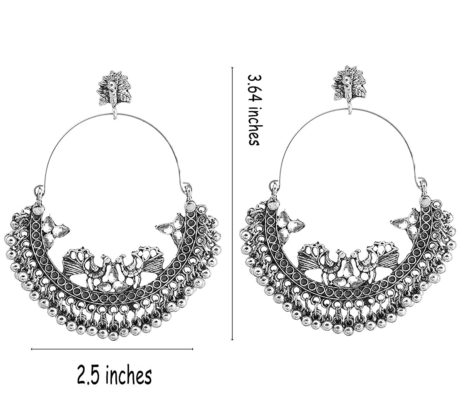 Silver-Plated Alloy Silver Hoop Earrings - The Pari | Grocsy
