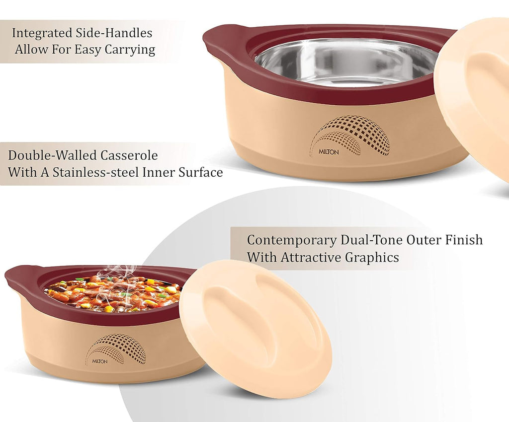 Milton New Marvel 1000 Inner Steel Casserole For Roti/Chapati - Brown Color | Grocsy