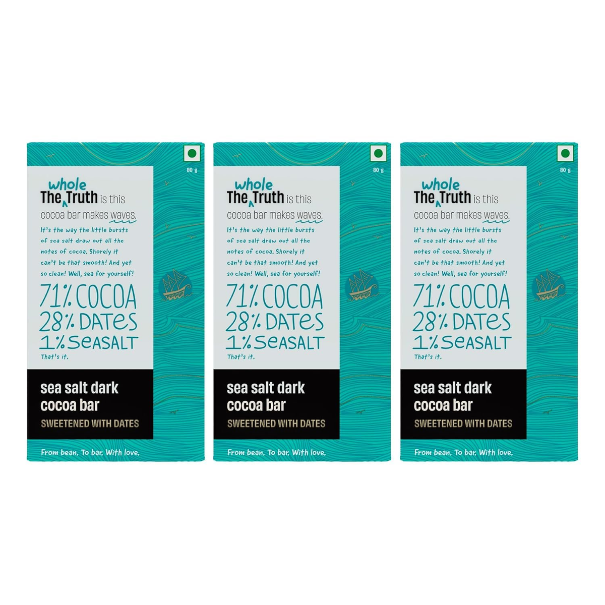 The Whole Truth Dark Chocolate - Sea Salt | Grocsy
