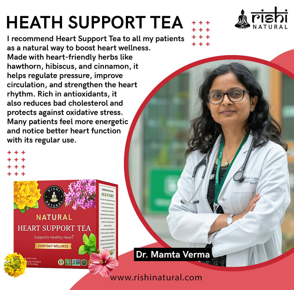 Rishi Natural Heart Support Herbal Tea | Grocsy