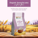 Bharat Vedica Organic Sorghum Flour - Organic Jowar ka Atta | Grocsy