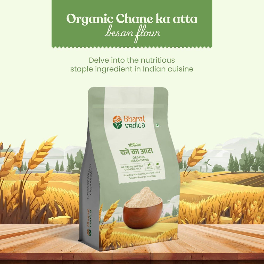 Bharat Vedica Organic Besan Flour - Organic Besan ka Atta | Grocsy