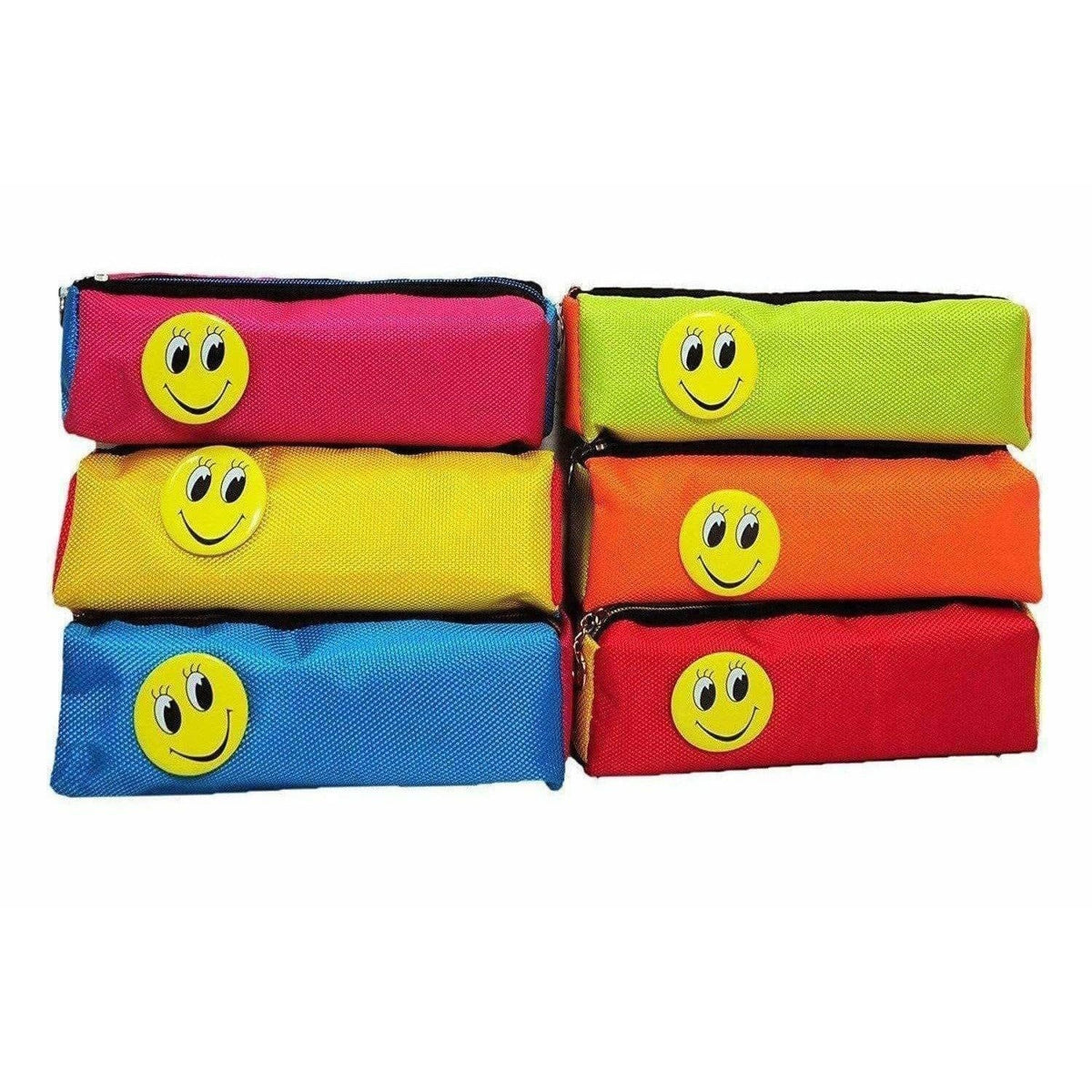 Bright Colour Multipurpose Smiley Pen Pencil Pouch Case | Grocsy