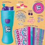 Imagimake Spin n Pop : DIY Bracelets Braids & More | Patented Electric Bracelet Maker | DIY Craft Kits for Girls Ages 8-13 | Create 25+ Accessories for Girls 10-12 | Teenage Girl Gift Ideas | Grocsy
