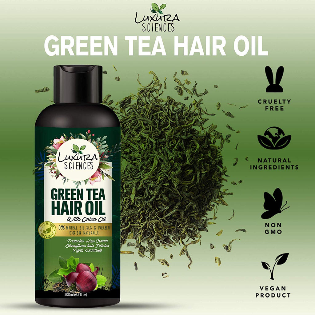 Luxura Sciences Green Tea Hair Oil with Onion Oil | Grocsy