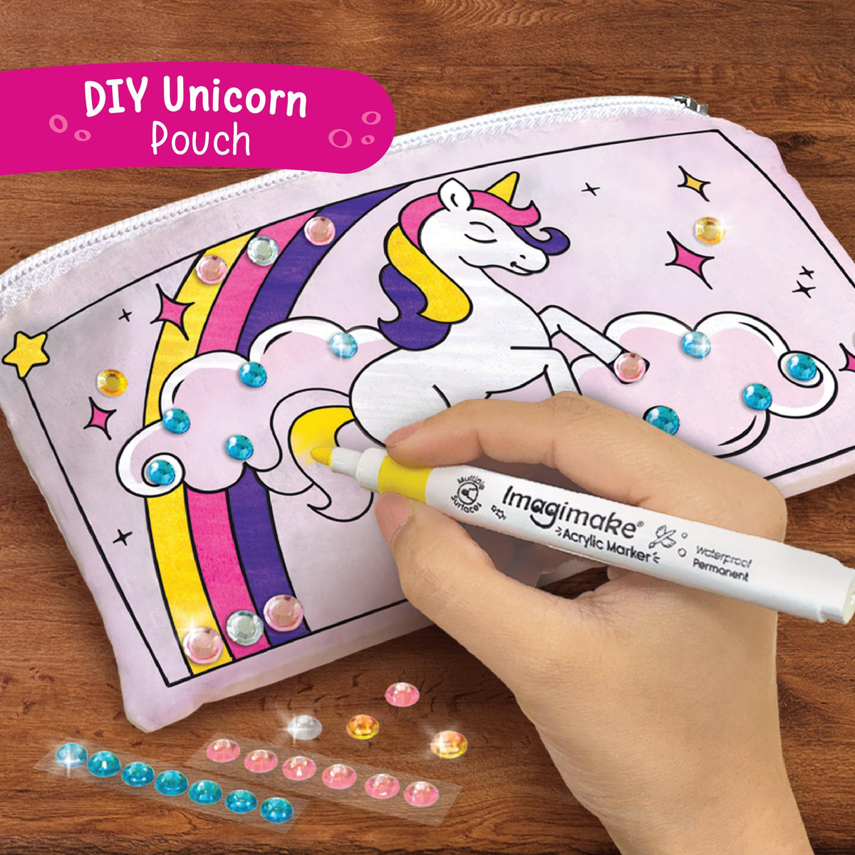 Imagimake Princess Craft Kit | 10 Mess-Free DIY Activities | Bracelet Making Kit, Unicorn Pouch, Butterfly Wands & Photo Frame | Girls Toys Age 6-8 | 5,6,7,8,9,10,11,12 Year Old Girl Birthday Gifts | Grocsy