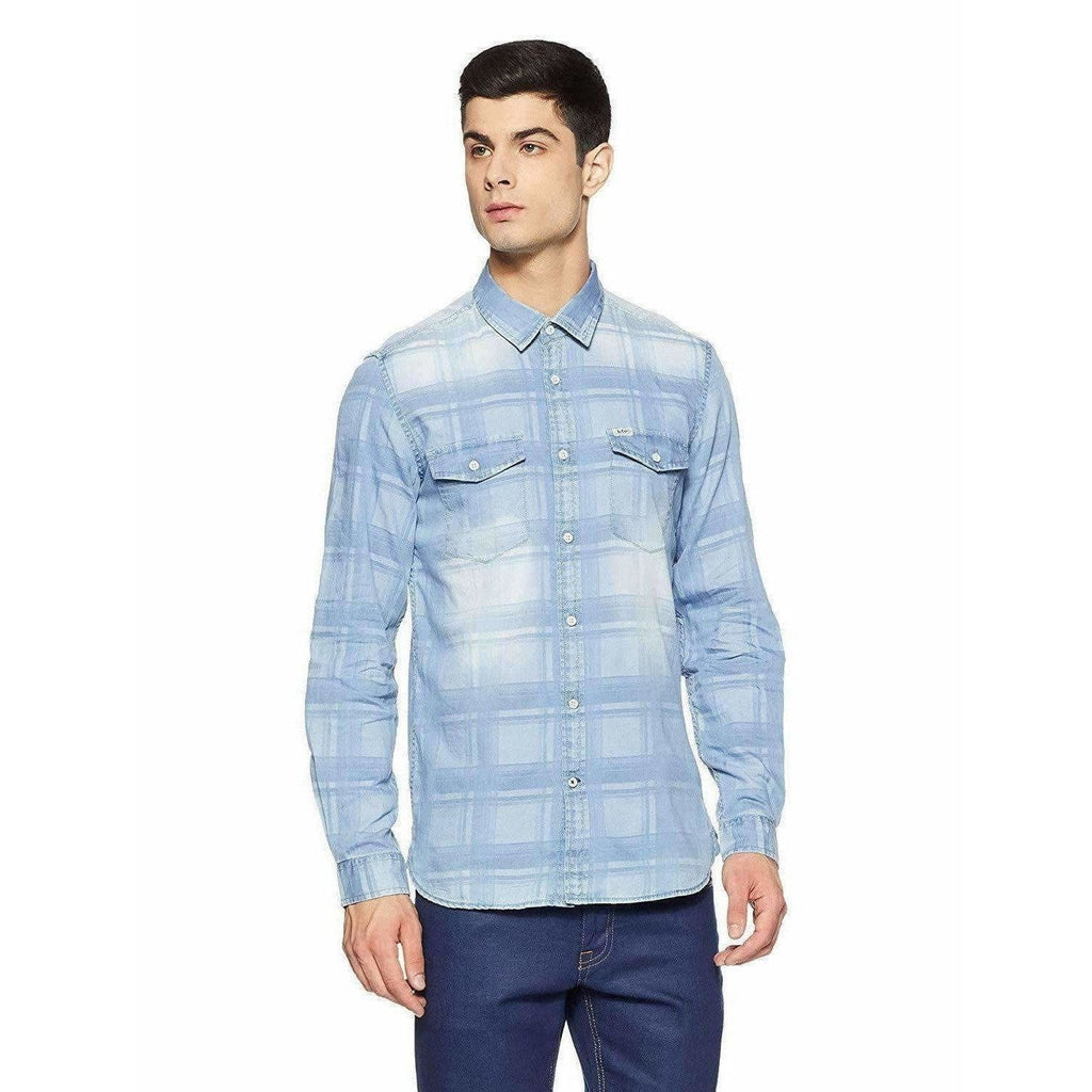 Lee Men's Checkered Regular Casual Shirt | Grocsy