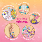 Imagimake Princess Craft Kit | 10 Mess-Free DIY Activities | Bracelet Making Kit, Unicorn Pouch, Butterfly Wands & Photo Frame | Girls Toys Age 6-8 | 5,6,7,8,9,10,11,12 Year Old Girl Birthday Gifts | Grocsy