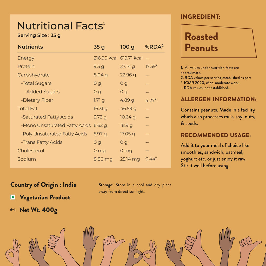 Nutrabay Unsweetened Peanut Butter (Creamy) | Grocsy