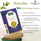 Kokila Indigo Powder 100% Naturals & Organic Hair Coloring, Protects Hair From Damage | Grocsy