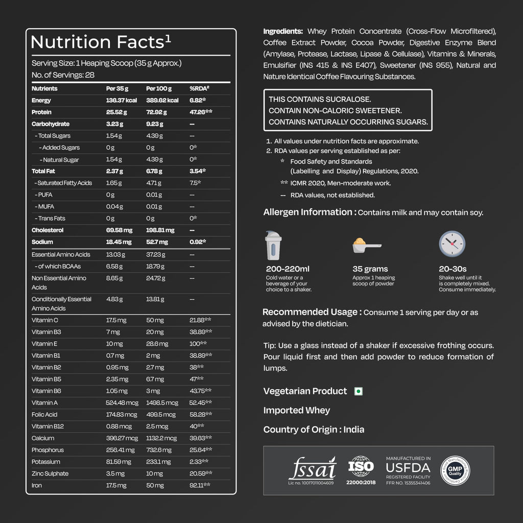 Nutrabay Gold Whey Protein Concentrate - Cold Coffee | Grocsy