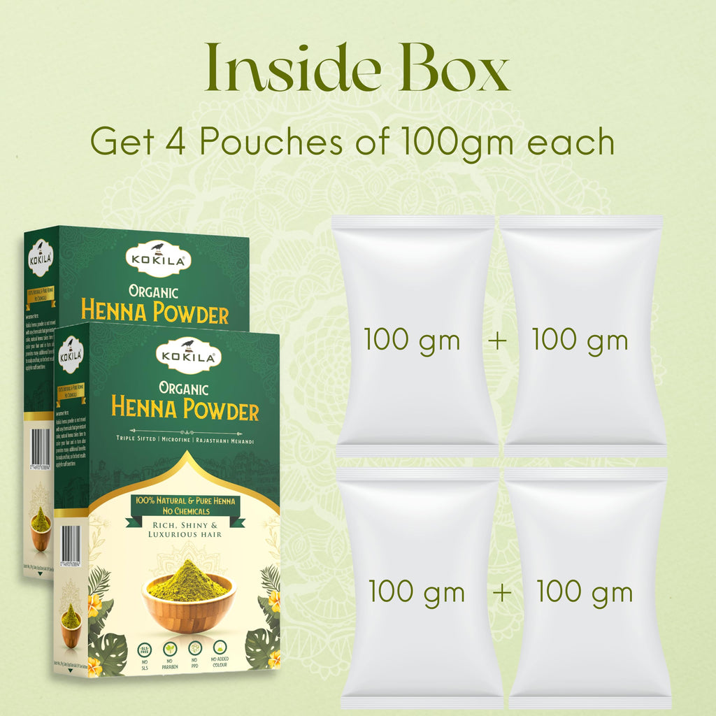 Kokila 100% Natural Organic Henna Leaves Powder For Natural Hair Color | Grocsy