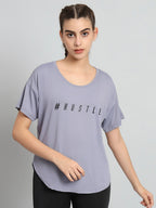 MKH Typography Printed Drop-Shoulder Sleeves Relaxed Fit Dri-FIT T-shirt | Grocsy