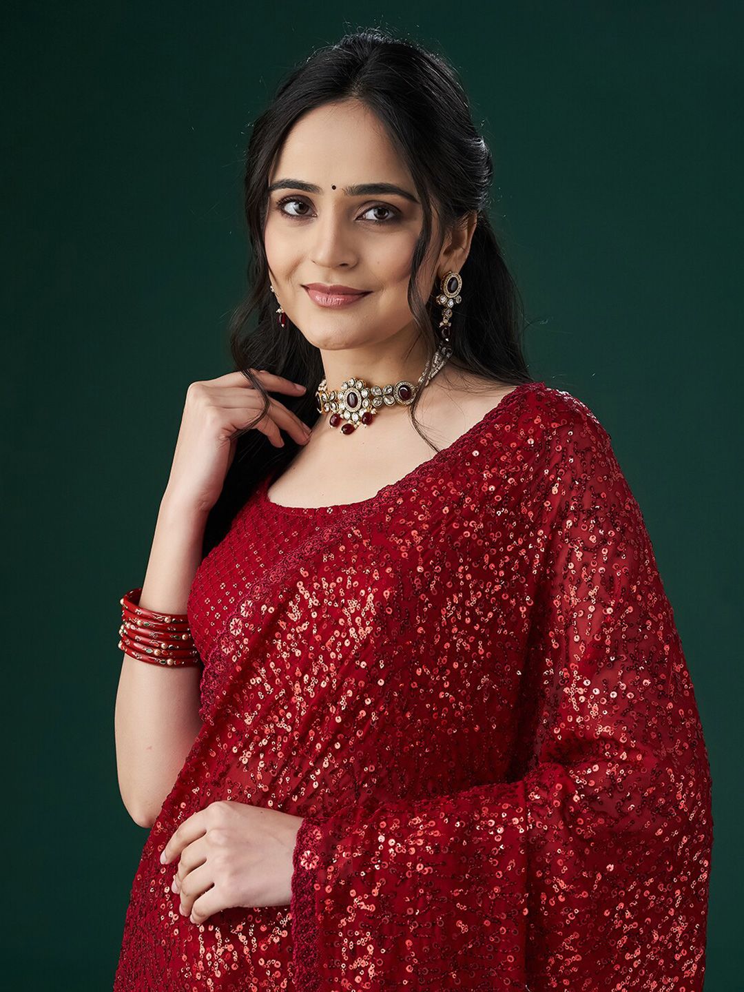 kasee Embellished Sequinned Saree | Grocsy