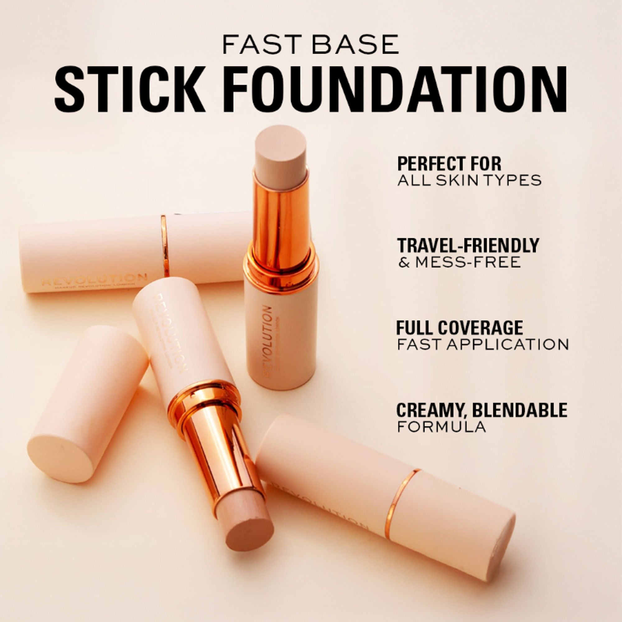 Makeup Revolution Fast Base Stick Foundation - F7 | Grocsy