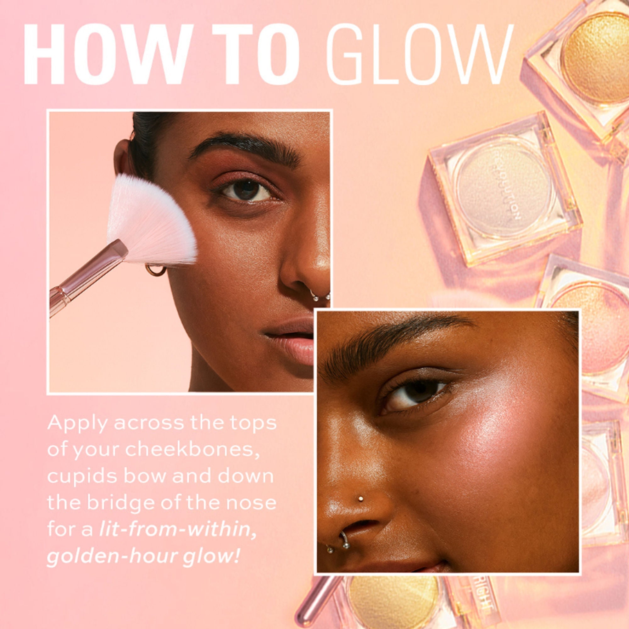 Makeup Revolution Beam Bright Highlighter - Rose Lustre | Grocsy