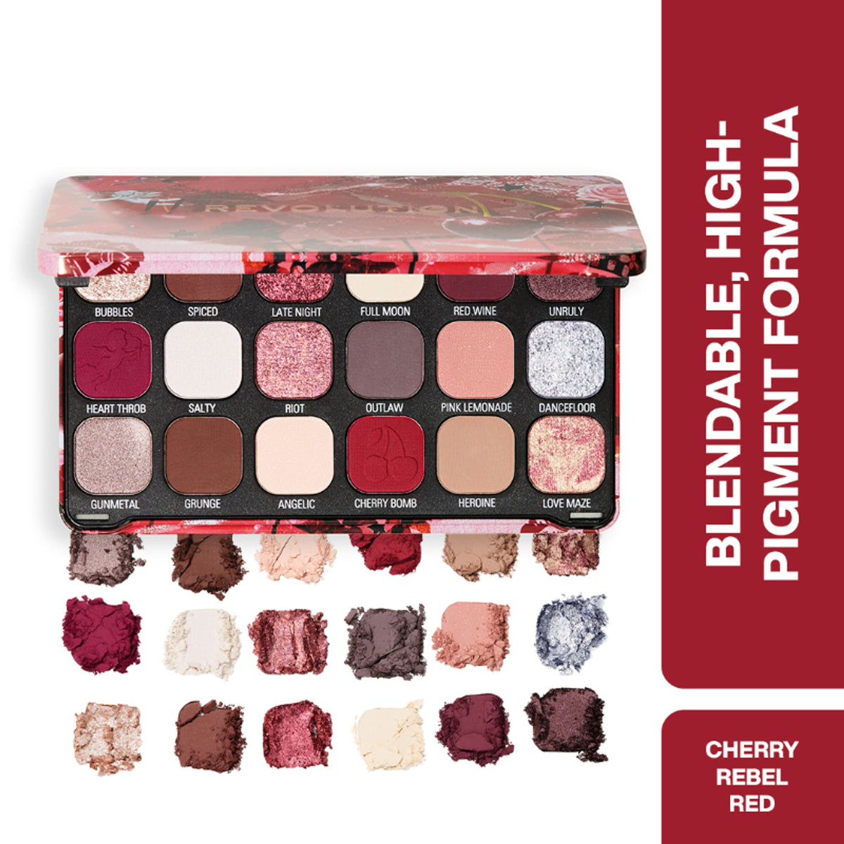 Makeup Revolution Forever Flawless Palette - Cherry Rebel Red | Grocsy