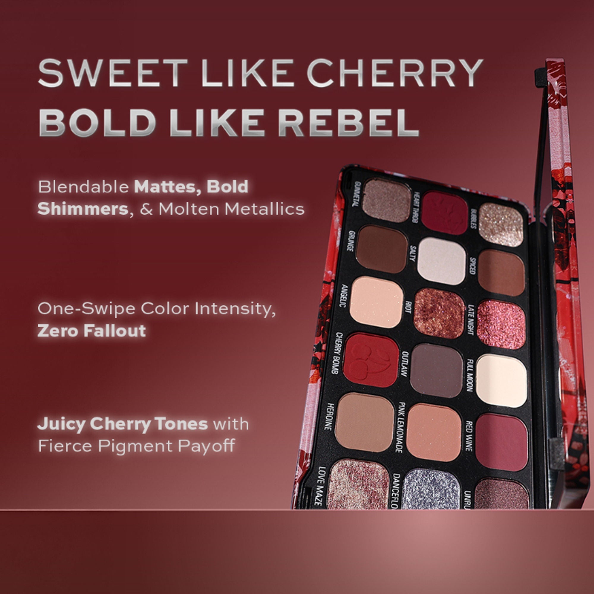 Makeup Revolution Forever Flawless Palette - Cherry Rebel Red | Grocsy