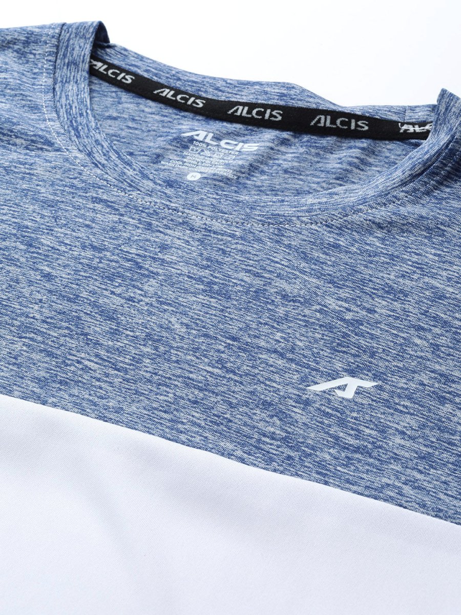 Alcis Men Colourblocked Dry Tech Slim Fit Sports T-shirt | Grocsy