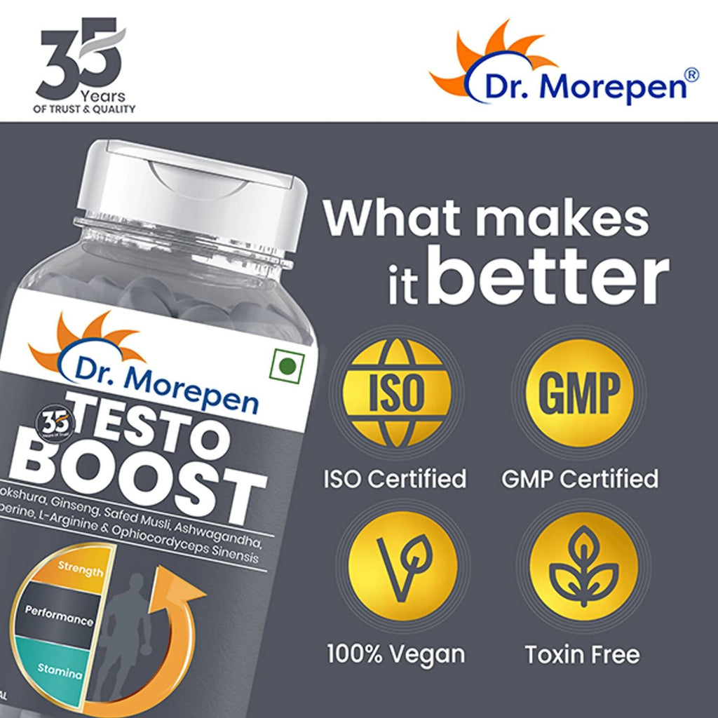 Dr. Morepen S J Capsules and Testosterone Booster Tablets Combo | Grocsy