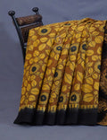 Shades of Khaki And Mustard Colour Kalamkari Pure Mulmul Cotton Saree By Gayathri Reddy Designer Studio | Grocsy