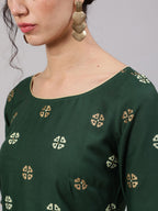 Aks Ethnic Motifs Printed Regular Kurta with Trousers | Grocsy