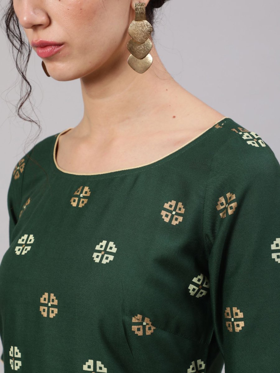 Aks Ethnic Motifs Printed Regular Kurta with Trousers | Grocsy