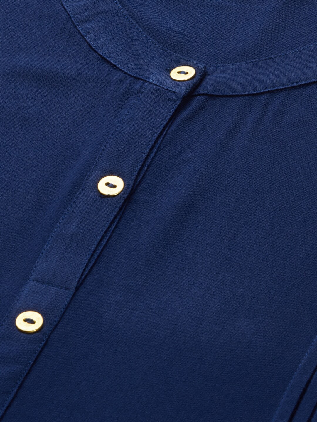 HERE&NOW Band Collar Roll UP Sleeves Knee Length Kurta | Grocsy