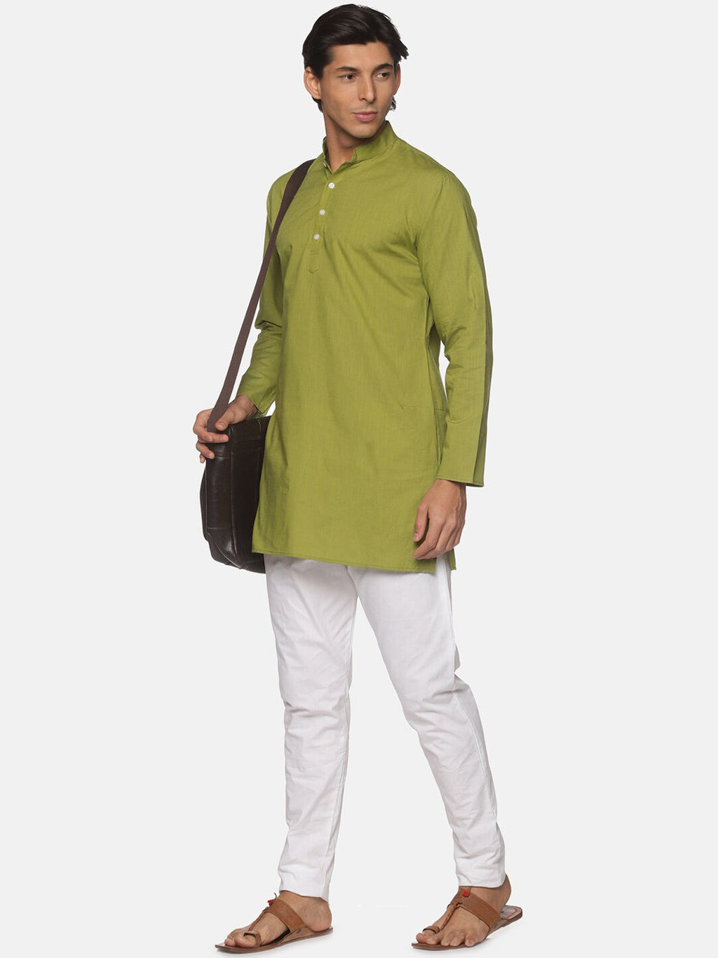 Sethukrishna Men Green Pure Cotton Kurta with Pyjamas | Grocsy