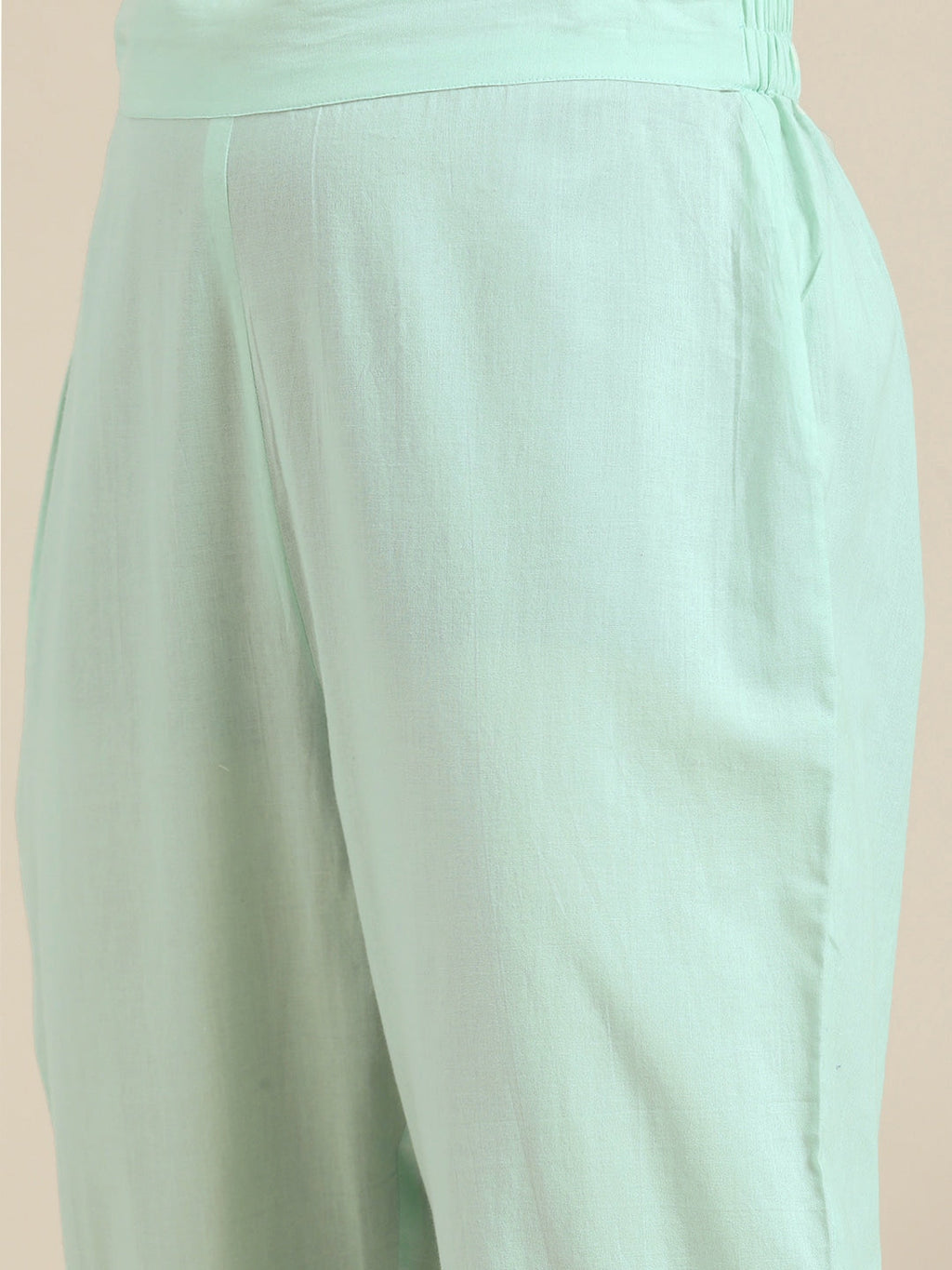 Sangria Women Turquoise Blue Floral Embroidered Kurta with Palazzos | Grocsy