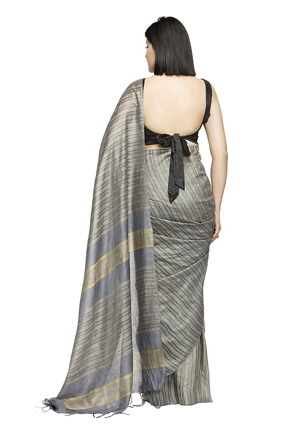 Mominos Fashion Grey Color Bhagalpuri Saree | Grocsy