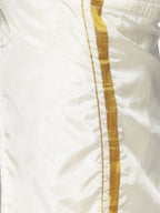 Sethukrishna Boys Cream-Coloured & Gold-Coloured Shirt with Dhoti | Grocsy