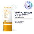WishCare Vitamin C Pure Glow Brightening Face Sunscreen for Dry Skin with SPF50 PA++++In-Vivo Tested | Grocsy