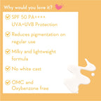 WishCare Vitamin C Pure Glow Brightening Face Sunscreen for Dry Skin with SPF50 PA++++In-Vivo Tested | Grocsy