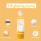 WishCare Vitamin C Pure Glow Brightening Face Sunscreen for Dry Skin with SPF50 PA++++In-Vivo Tested | Grocsy