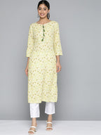 HERE&NOW Floral Printed Gotta Patti Kurta | Grocsy