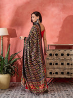 InWeave Red Strappy Kurta Set Black Patola Dupatta | Grocsy