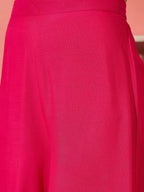 InWeave Fuchsia Strappy Kurta Set Green Patola Dupatta | Grocsy