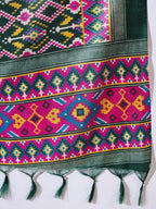 InWeave Fuchsia Strappy Kurta Set Green Patola Dupatta | Grocsy