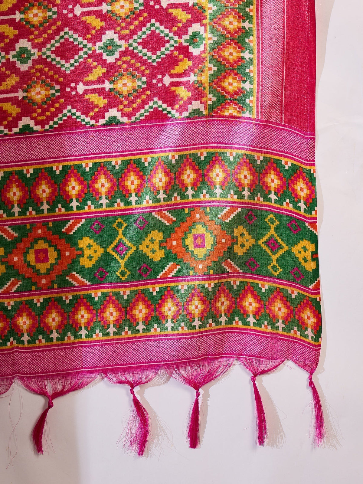 InWeave Ink Blue Strappy Kurta Set Pink Patola Dupatta | Grocsy