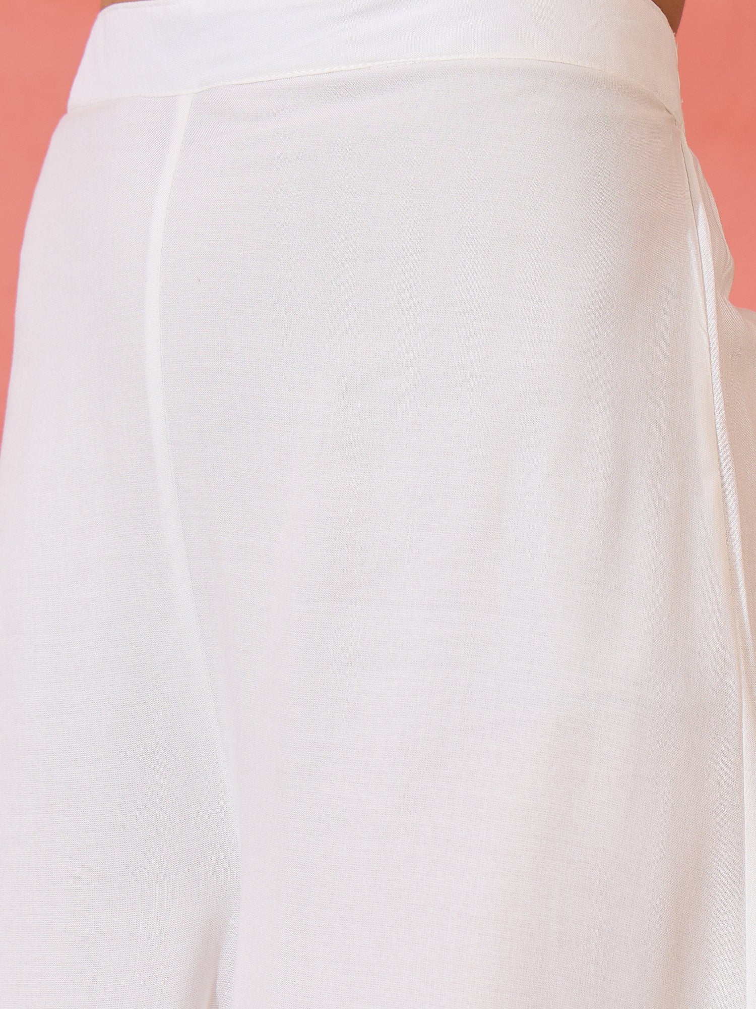 InWeave White Strappy Kurta Set Pink Patola Dupatta | Grocsy