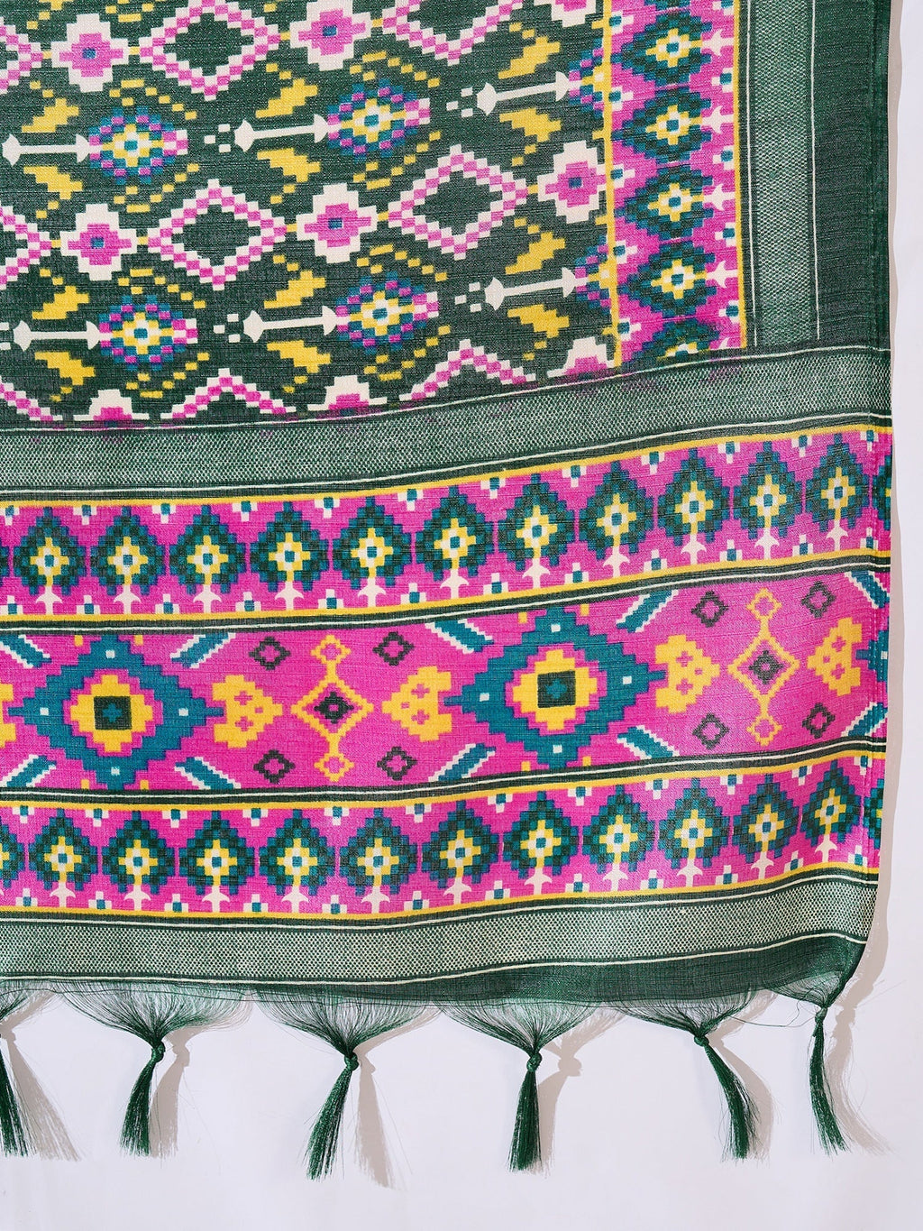 InWeave Green Strappy Kurta Set Green Patola Dupatta | Grocsy