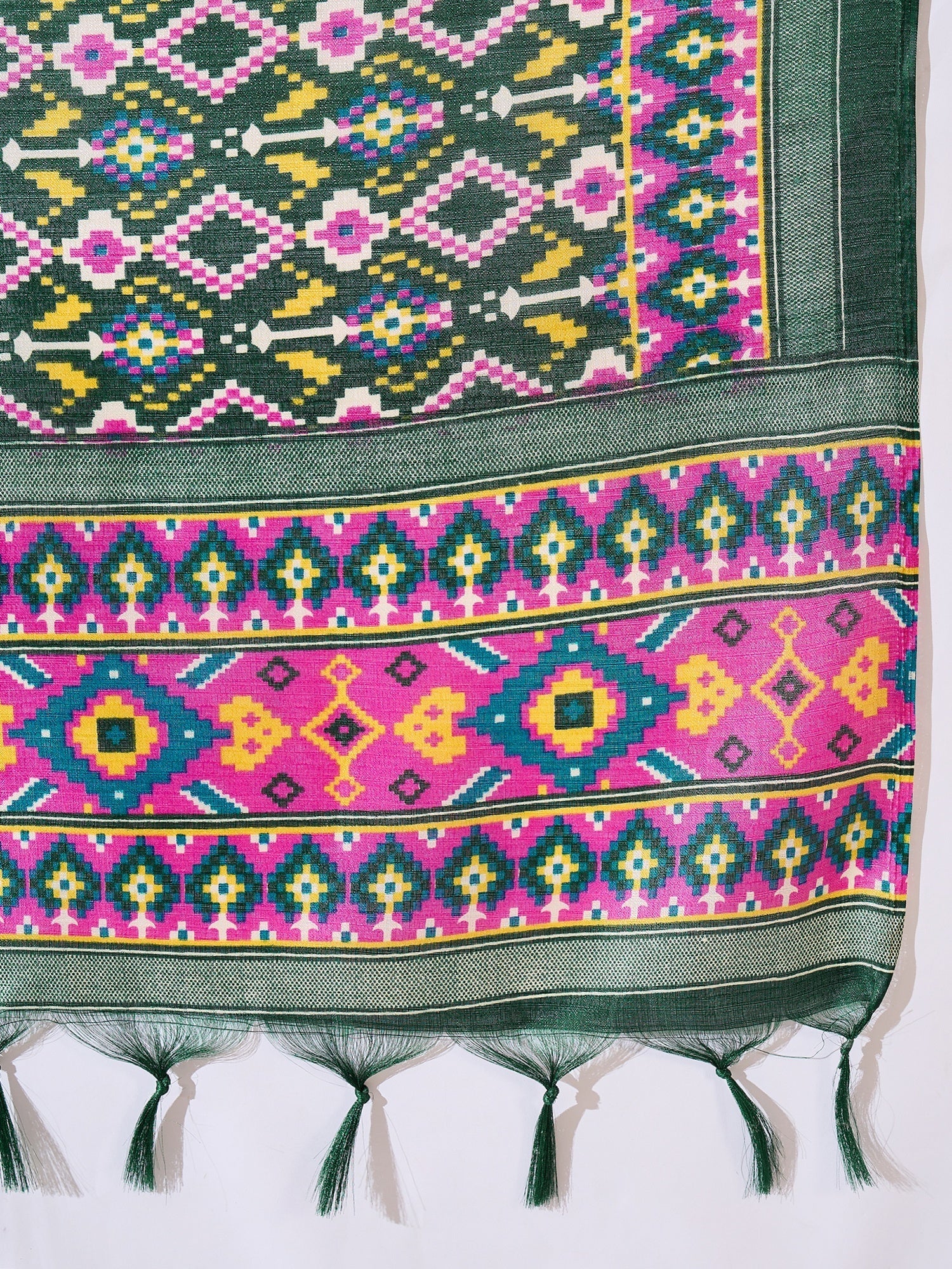 InWeave Green Strappy Kurta Set Green Patola Dupatta | Grocsy